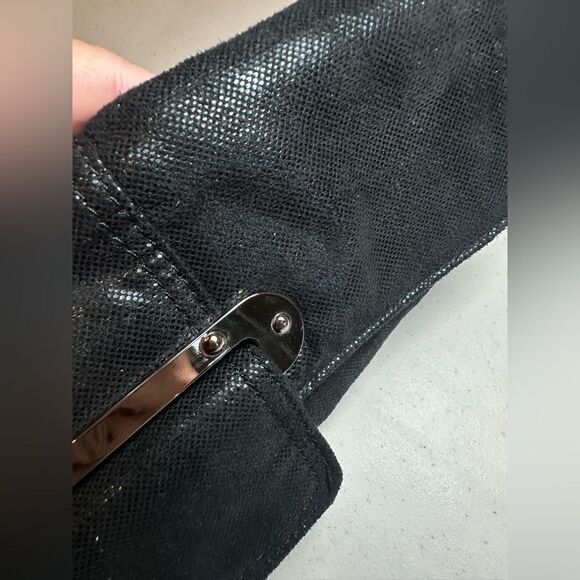 Sondra Roberts SR Squared Shiny Black Evening Clutch Chain Crossbody Purse - Picture 6 of 14